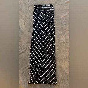 Merona Black and White Striped Maxi Skirt